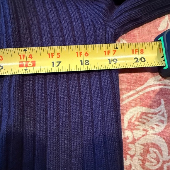 NWT Talbots Navy V-Neck Cardigan w Red Trim and Faux Pearl Accents SZ L - Picture 13 of 13